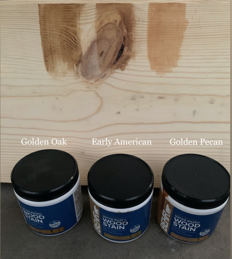 Three wood stain options from Behr