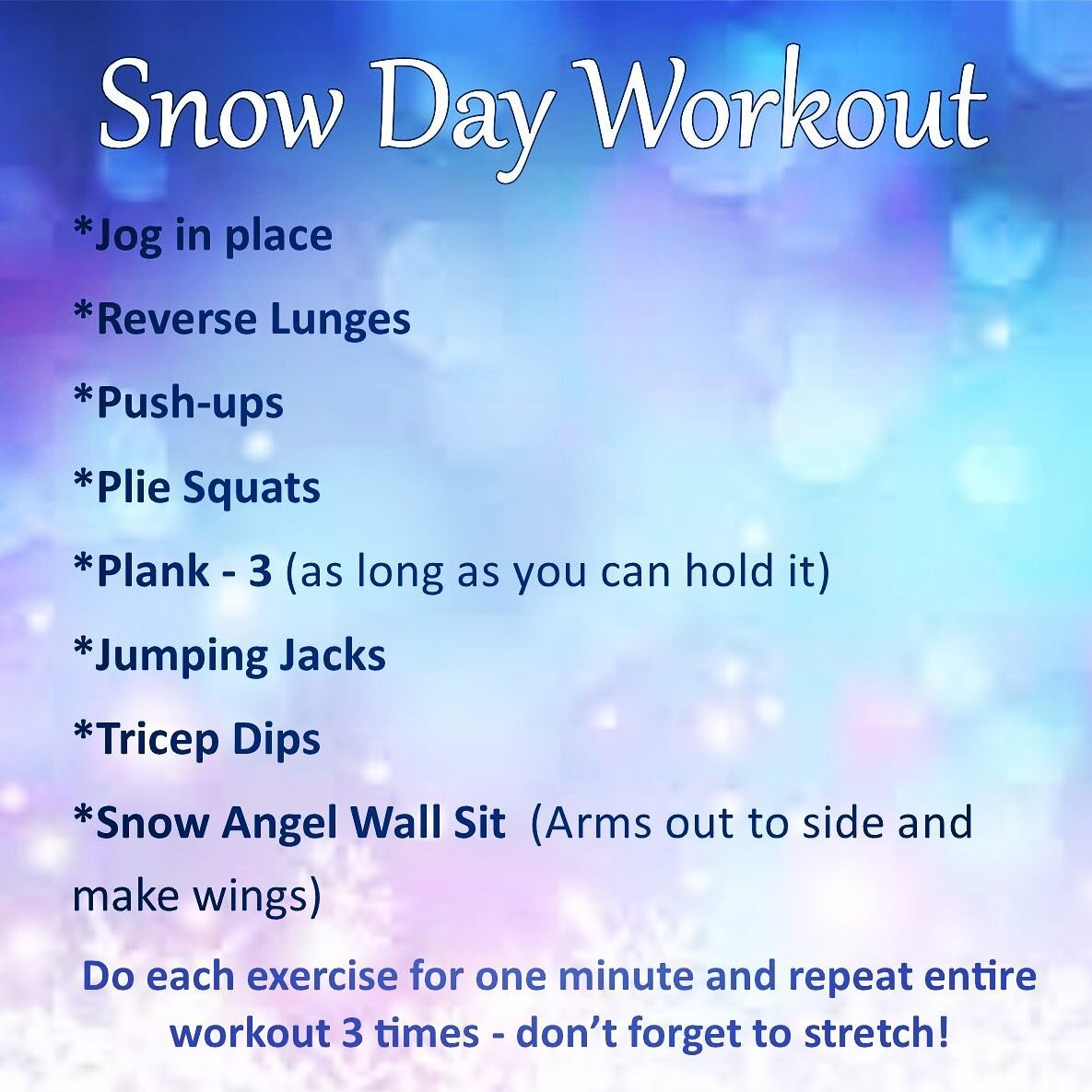 We are closing EARLY (12pm) TODAY but that doesn&rsquo;t mean you can&rsquo;t get a workout in! Try this snowed in circuit 3x to help stay warm, safe and active! #healthtrax #glastonbury #snowedin #fitness #workout #mondaymotivation #health #wellness