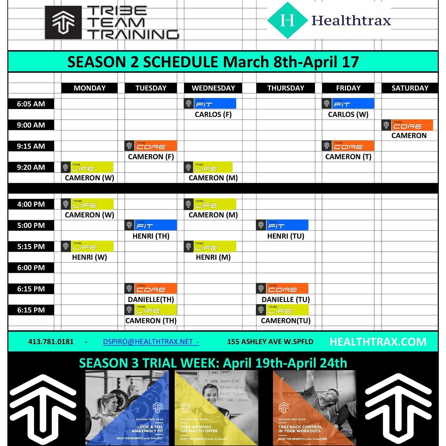 Want to try something new or add onto your existing workouts? The give TRIBE a shot March 1st-March 6th for FREE trial week! You won&rsquo;t be disappointed! Contact Danielle at dspiro@healthtrax.net for more information or to sign up! #traxtraining 