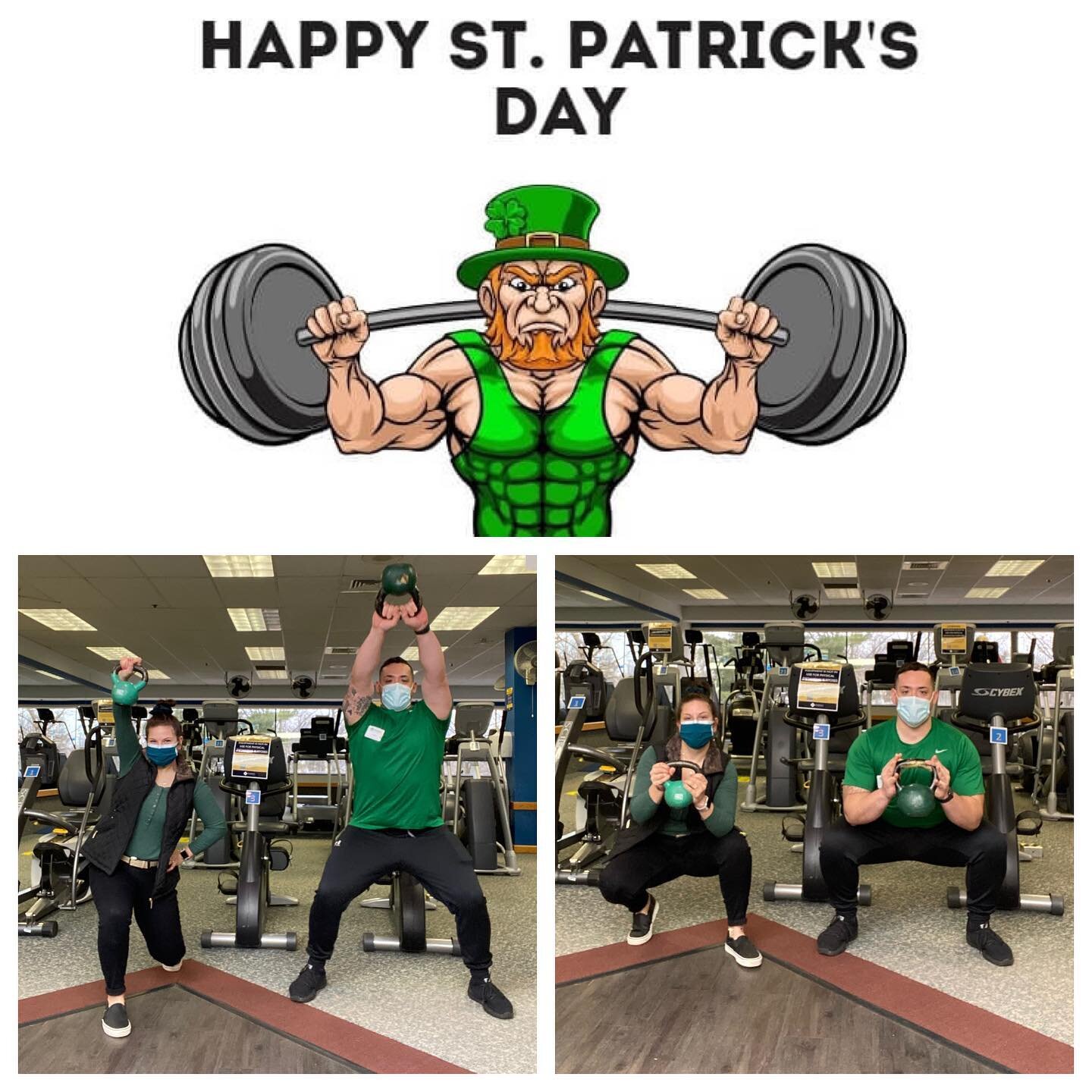 Happy St. Patrick&rsquo;s Day from Team Glastonbury!!! #healthtrax #fitness #wellness #glastonbury #fitfam #stpatricksday #kettlebell #workout