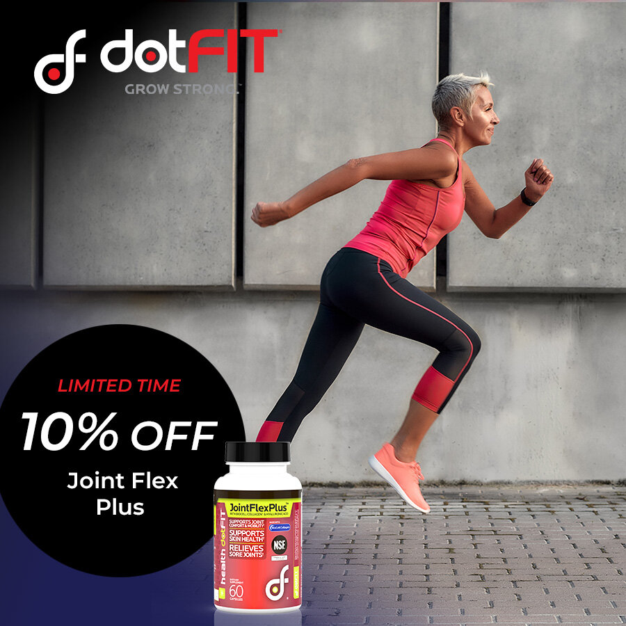Say HELLO to better skin and increased mobility with dotFIT Joint Flex Plus. With BioCell Collagen &amp; Hyaluronic Acid, this supplement helps to relieve sore joints and improve skin health! 

This month only, take 10% OFF dotFIT Joint Flex Plus. Ta