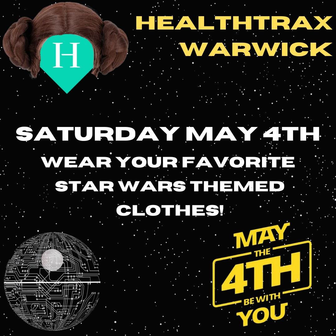Show off your Star Wars fandom!  Come join the fun! 

 #maytheforthbewithyou #maytheforcebewithyou #gymmotivation #healthtraxwarwick #warwickri