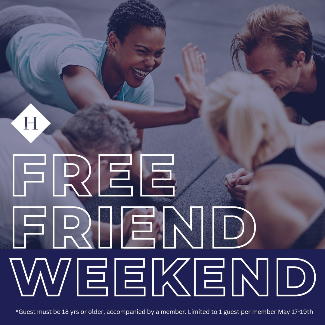 This weekend only is FREE FRIEND WEEKEND! Friends make fitness fun so this Friday May 17th through Sunday May 19th, bring a friend with you and enjoy the center together! Have a great workout, try out a class. Have a fun fitness filled weekend.

*Gue