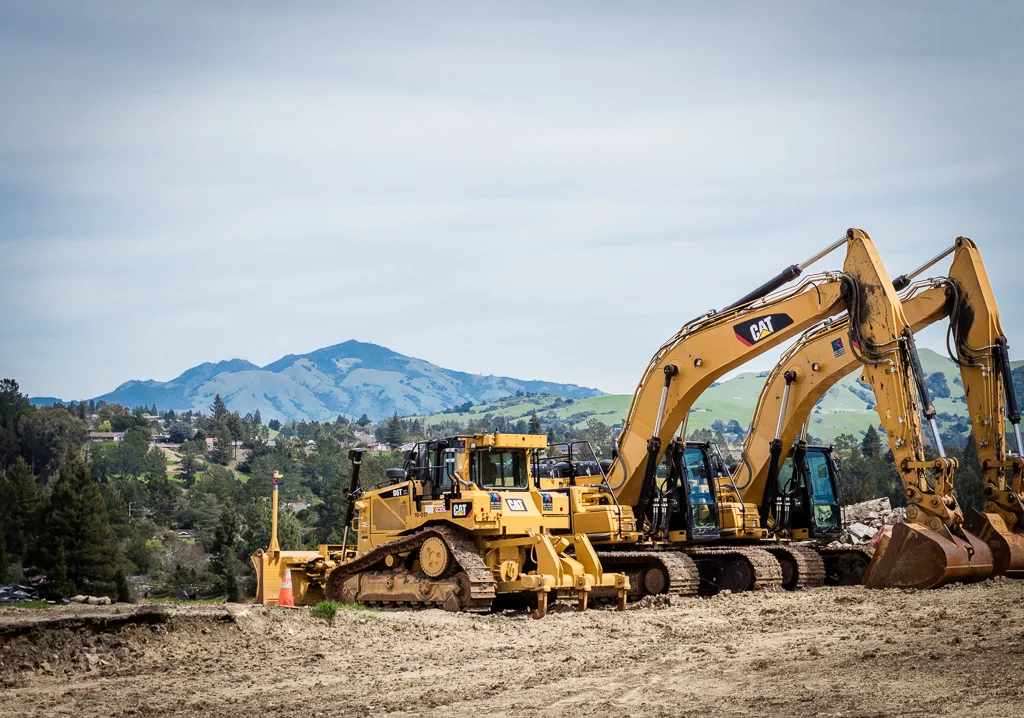 Construction underway at J & J Ranch custom home development, Orinda, CA, 94563.