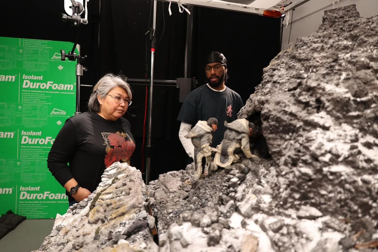 Behind the scenes photos from Mangittatuarjuk - The Gnawer of Rocks. Directed by Louise Flaherty. Produced by @taqqutproductions at Stop Motion Department studios.
