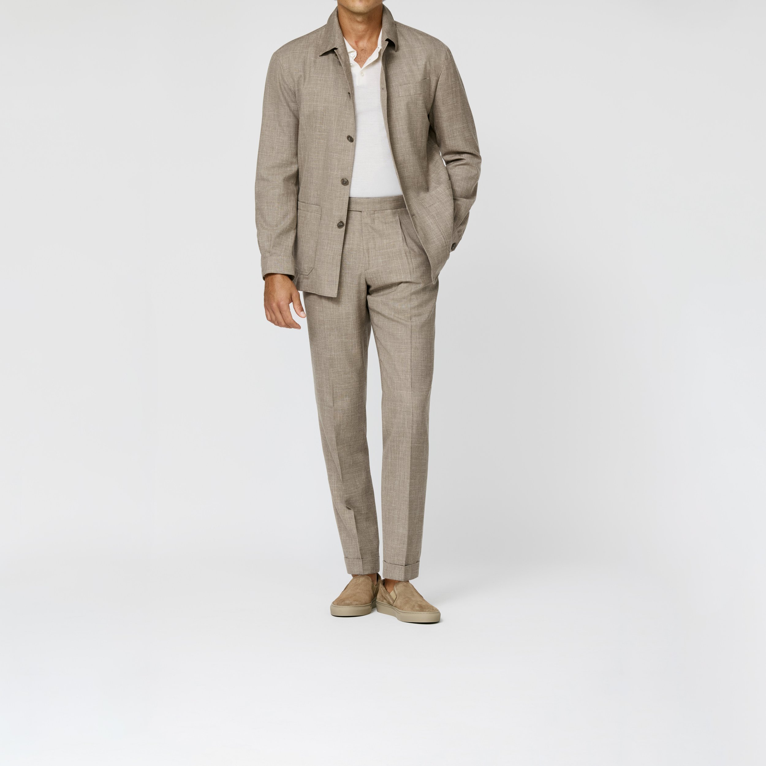 6060 Suit - (LP - SU) taupe mélange wool-silk-linen tropical