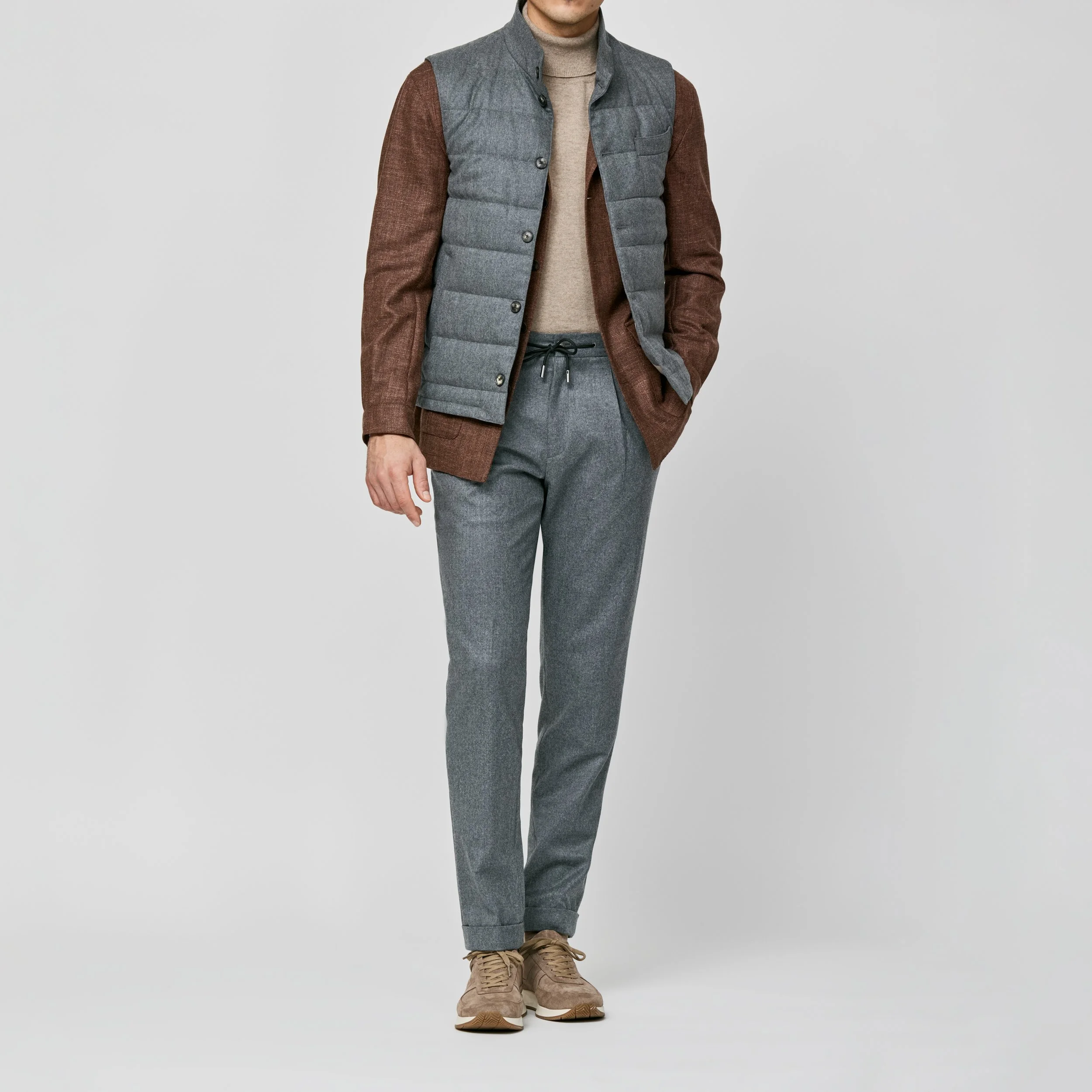 9161 Sport Coat - Rust Brown Wool-Silk-Linen Herringbone