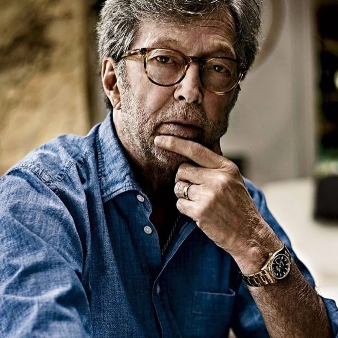 I was asked the other day about making a good headshot and immediately referenced this caption of Clapton in a soft-washed denim shirt. Few points here: 1/his use of &ldquo;character adding&rdquo; jewelry. Shown here with a vintage Rolex day/date in 