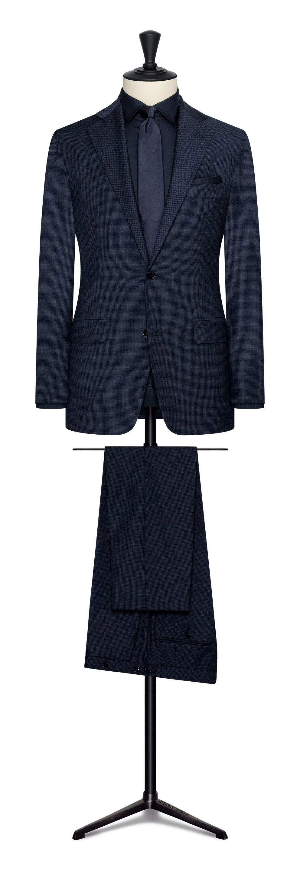 5852 Suit - Two Blue Stretch Wool Houndstooth
