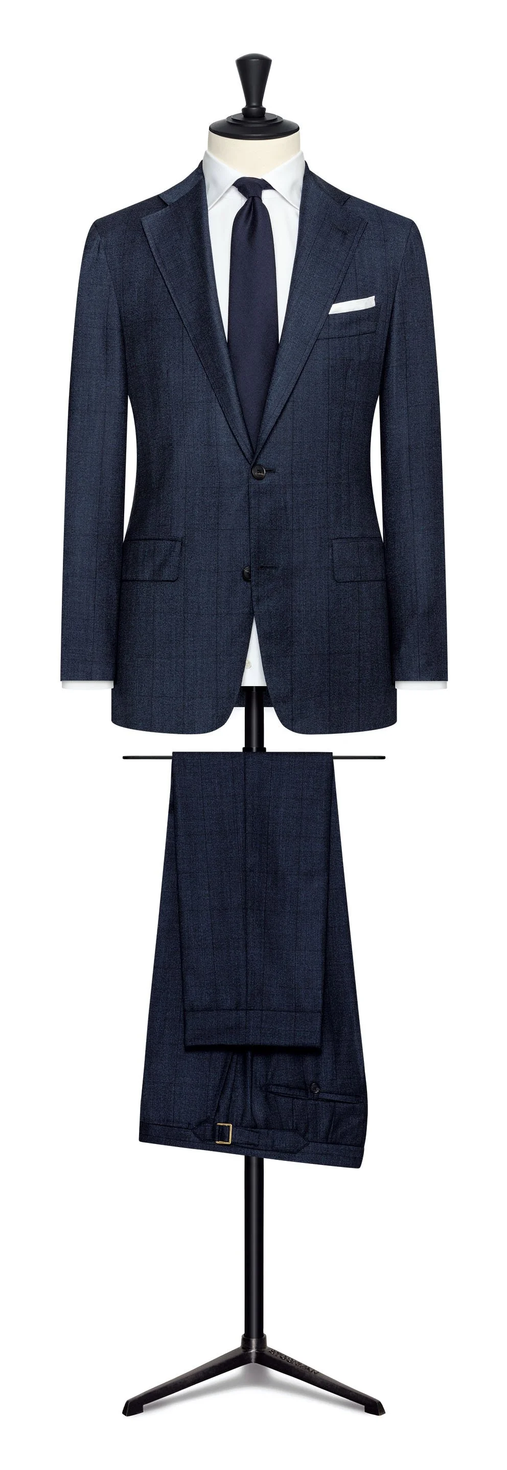 5853 Suit - Midnight Blue S130 Wool with Subtle Glencheck and Windowpane