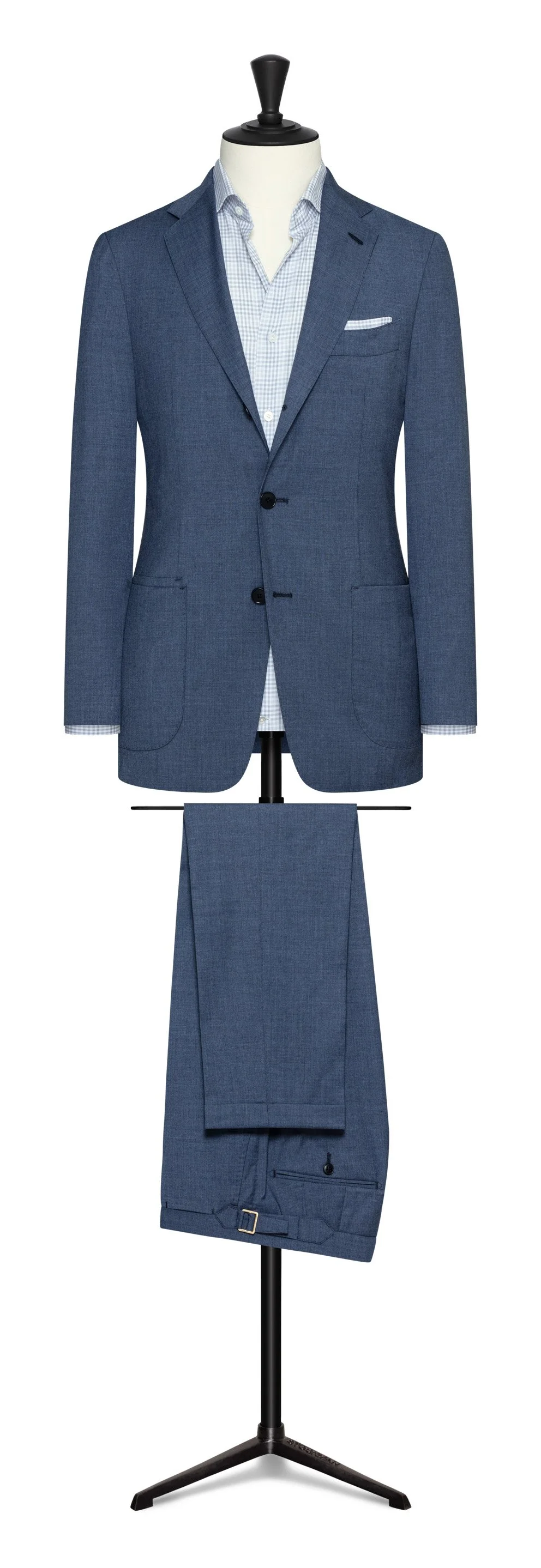 5890 Suit - Blue Stretch Wool-Lyocell Plain Weave