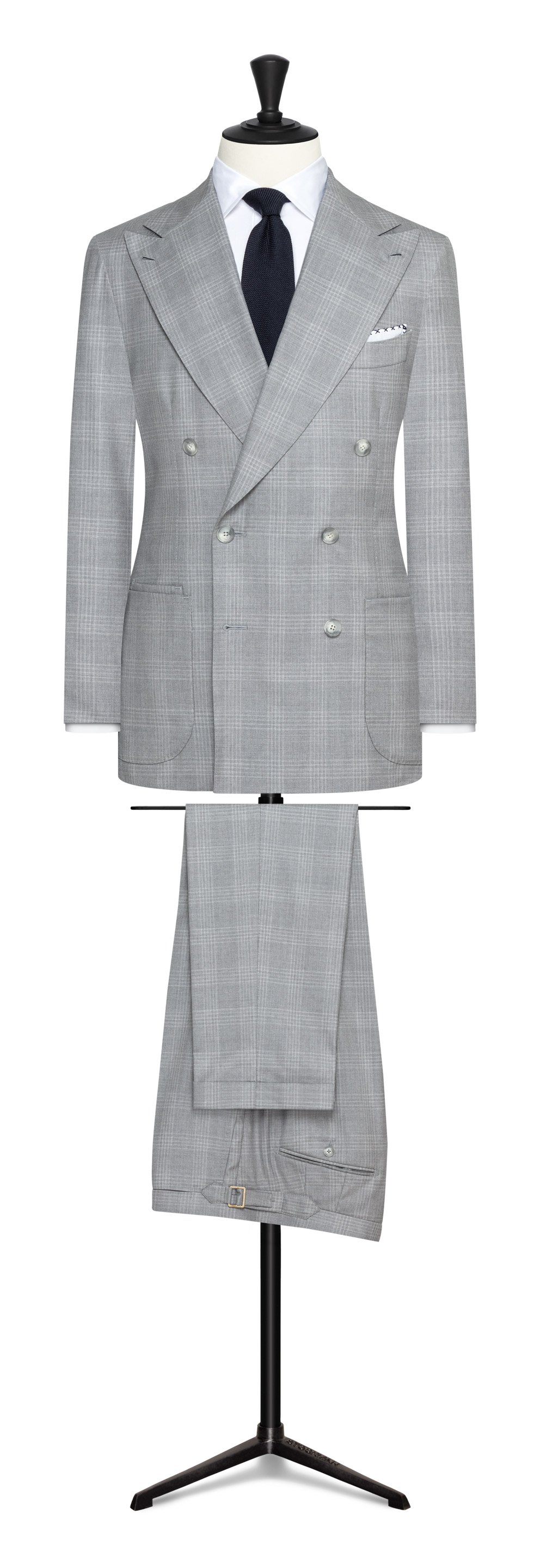 DRS114 Suit - L.Gray S130 Wool w/ Tonal Check