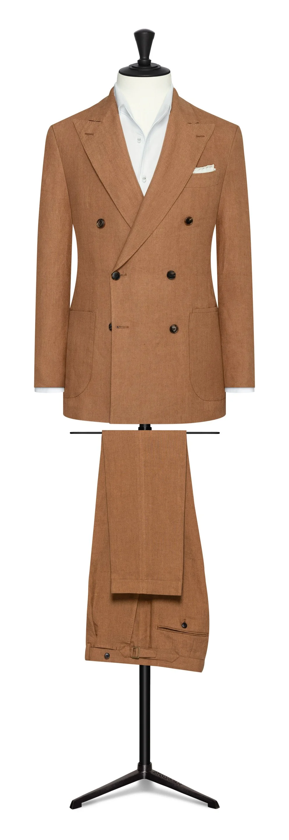 LINS001 Suit - Cognac Linen Plain Weave