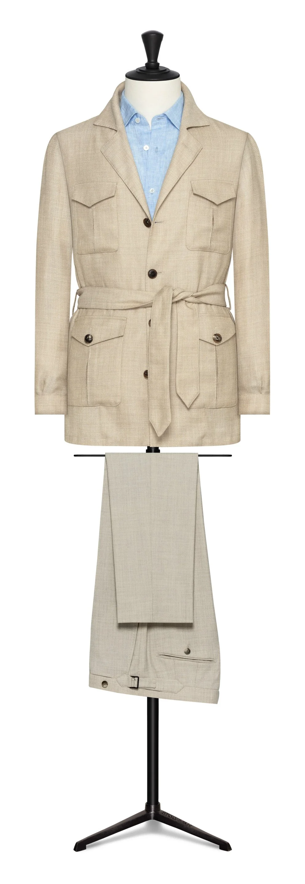 8959 Sport Coat - Beige Wool-Silk-Linen Basketweave
