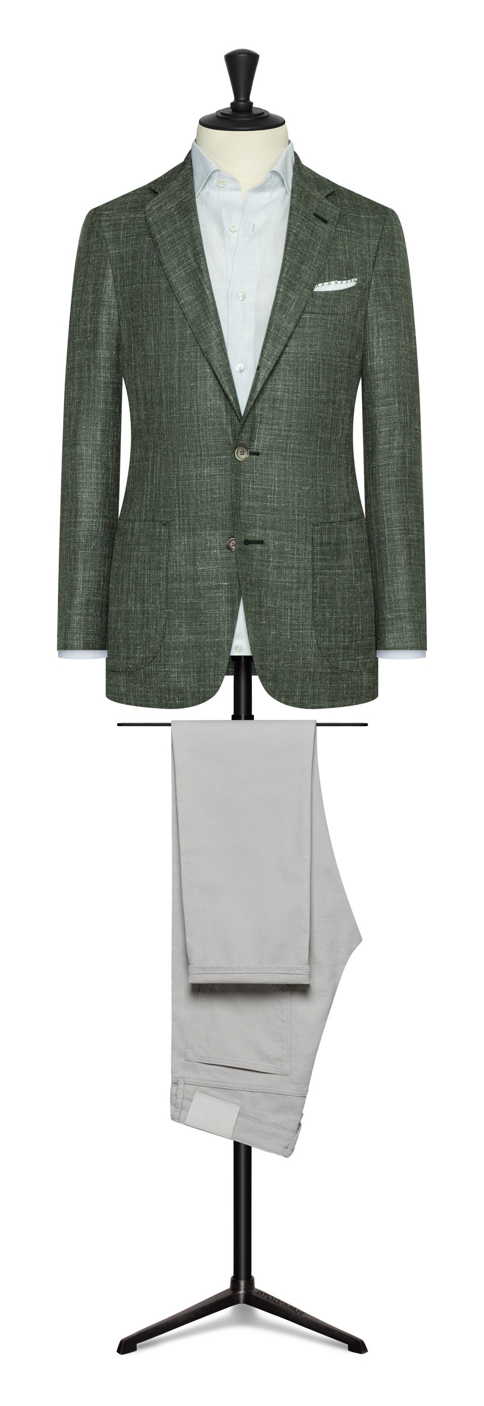 8976 Sport Coat - Sage Green Wool-Silk-Linen Open Weave