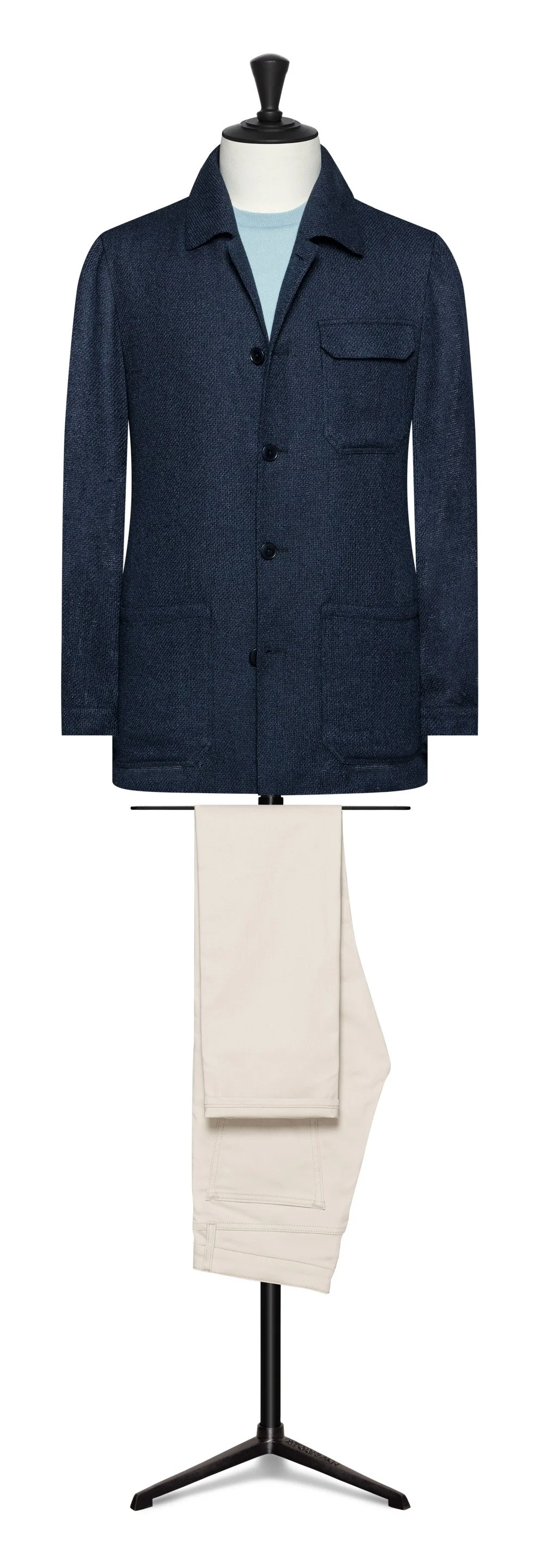8998 Sport Coat - Navy Blue Line-Silk Blend Giro Inglese