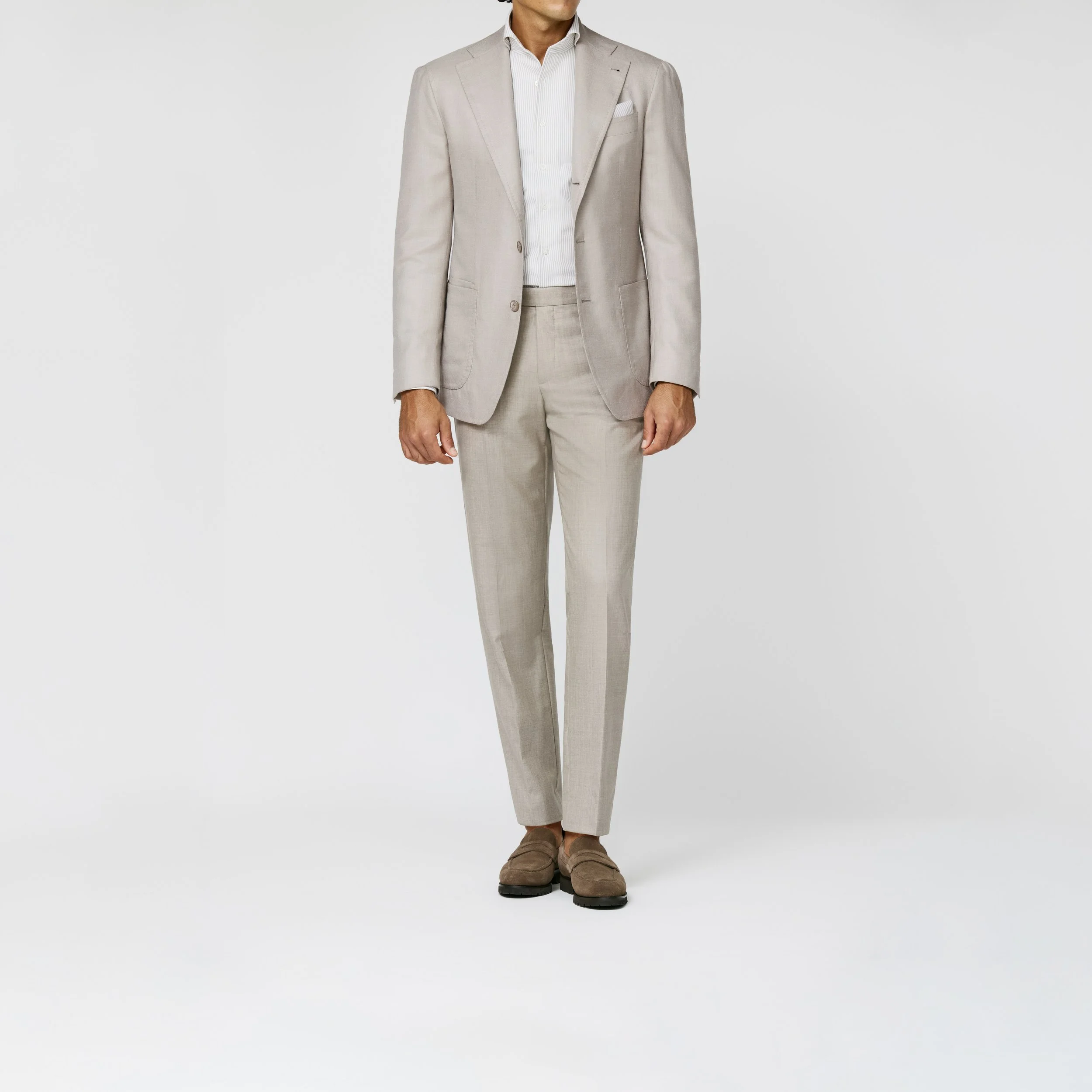 9181 Sport Coat - bone mélange wool-silk-linen twill