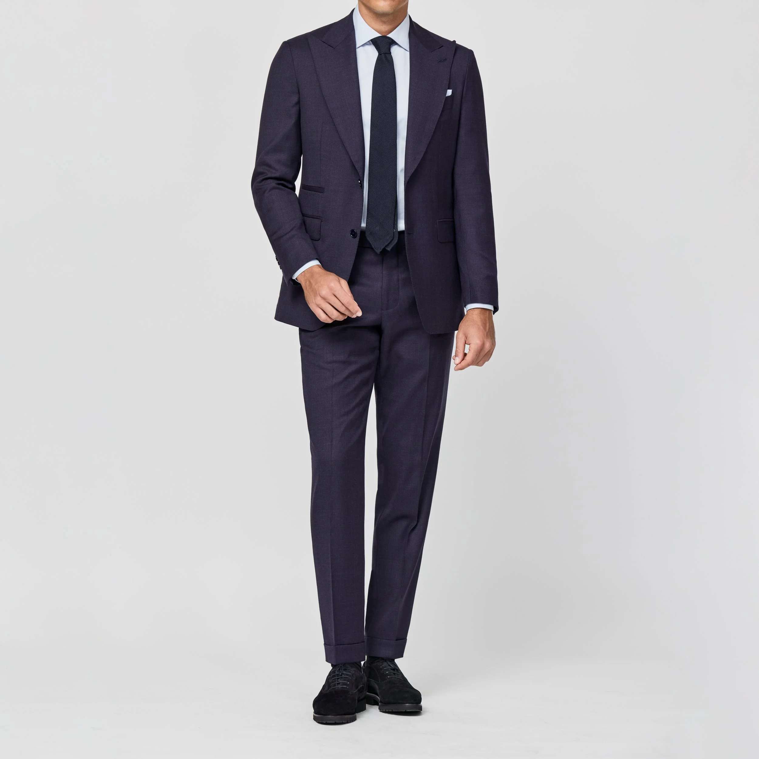 6053 Suit - Aubergine Wool Glencheck