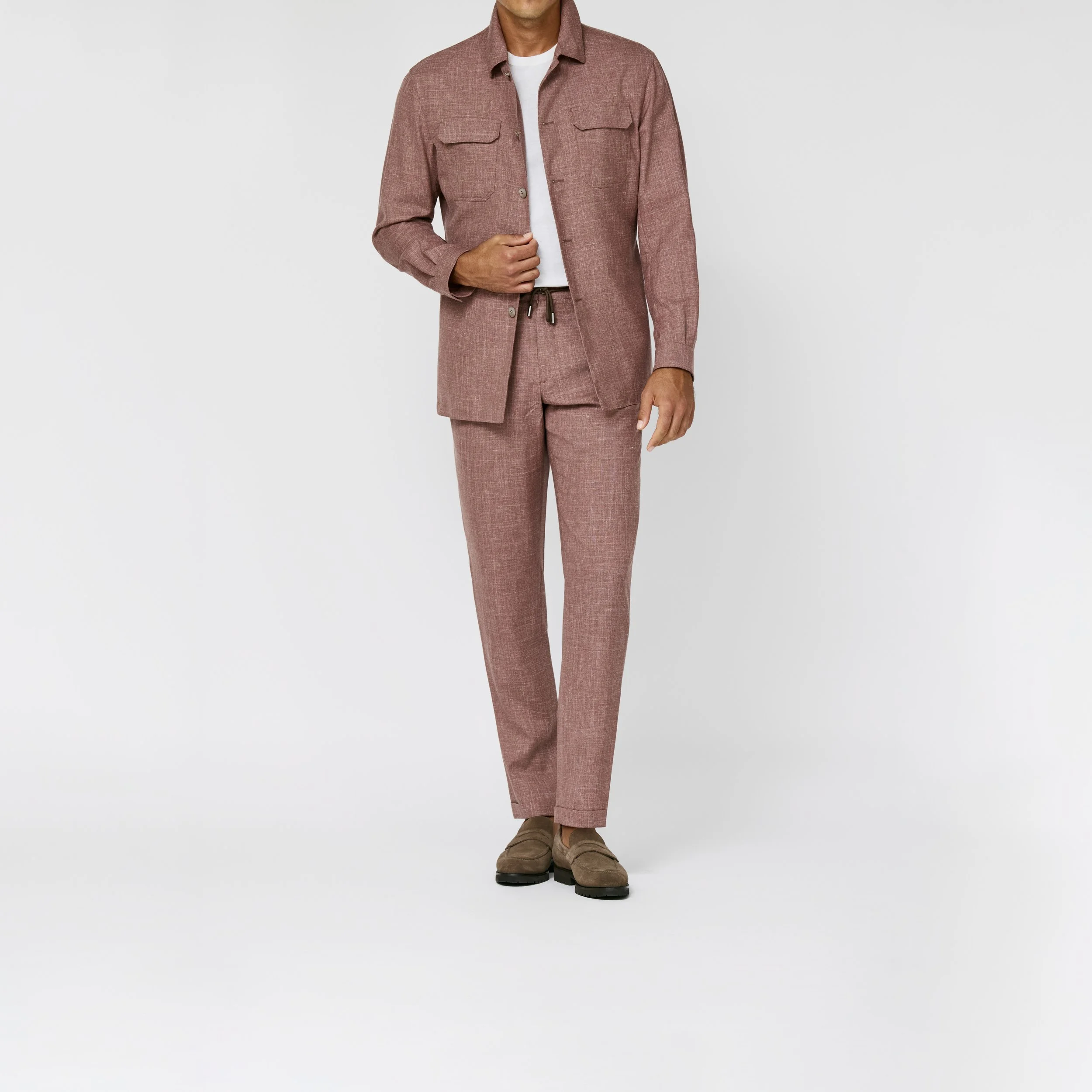 6073 Suit - (LP - SU) rust pink mélange wool-silk-linen tropical