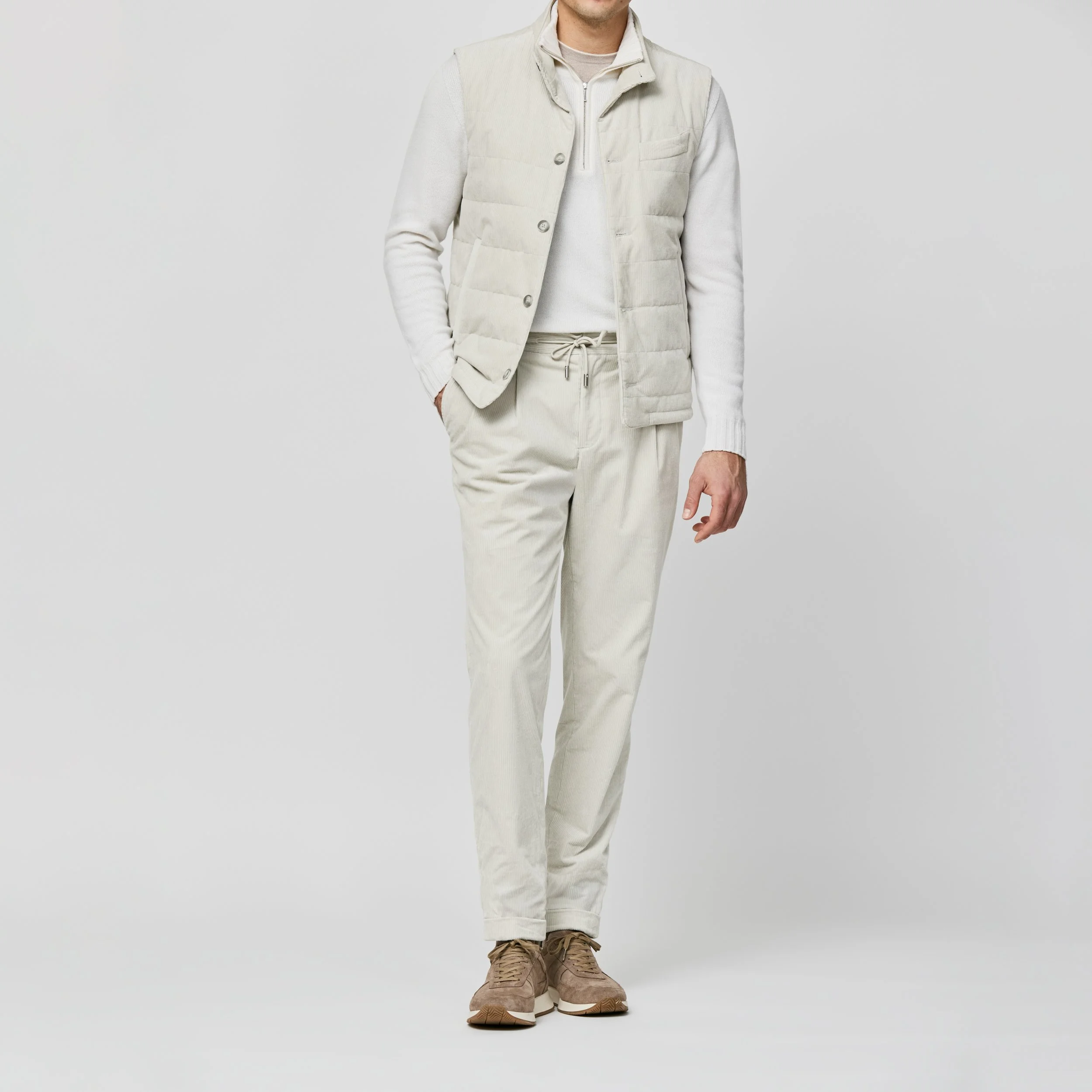 6019 Suit - Ice Grey Stretch Cotton Corduroy