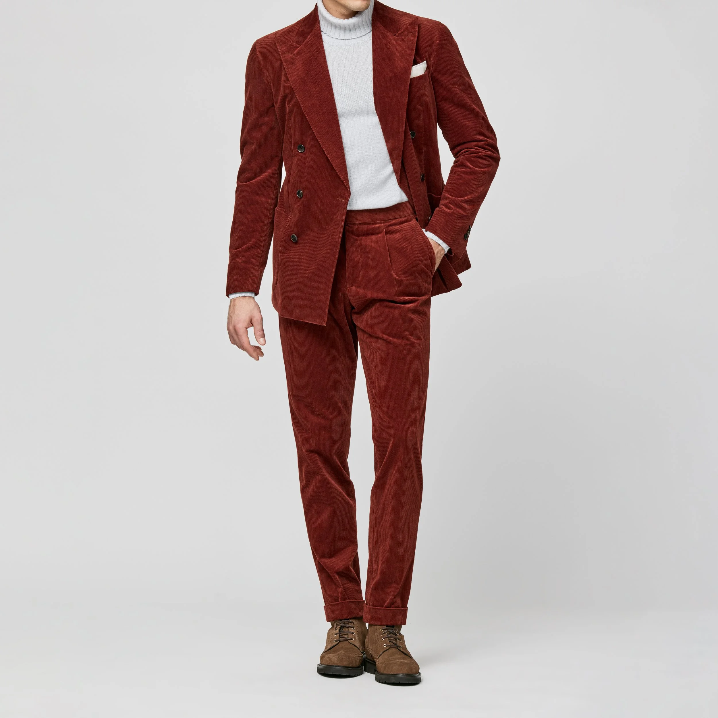 6033 Suit - Rust Orange Stretch Cotton Corduroy