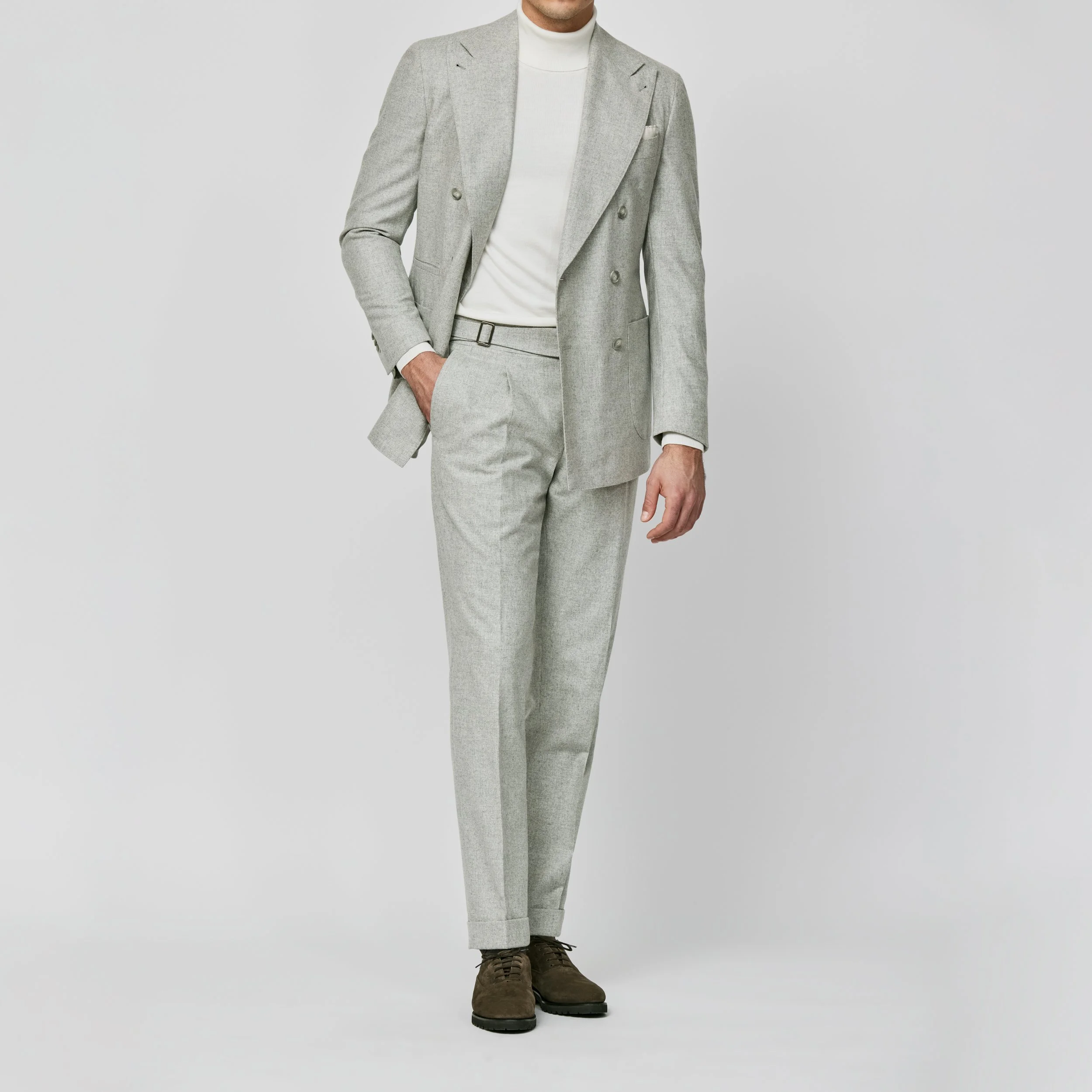 6021 Suit - Grey Wool-Cashmere Houndstooth