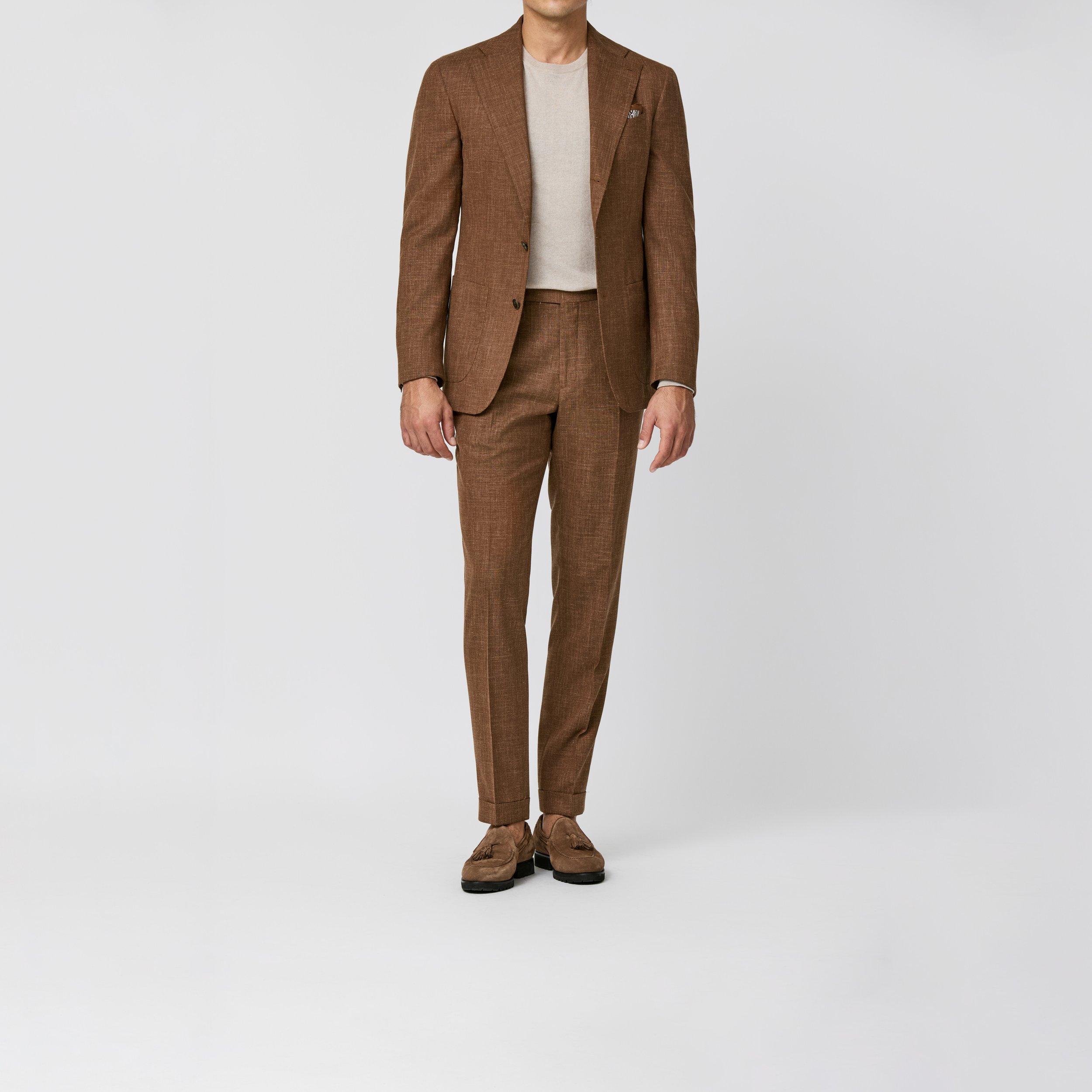 6070 Suit - (LP - SU) terracotta mélange wool-silk-linen tropical