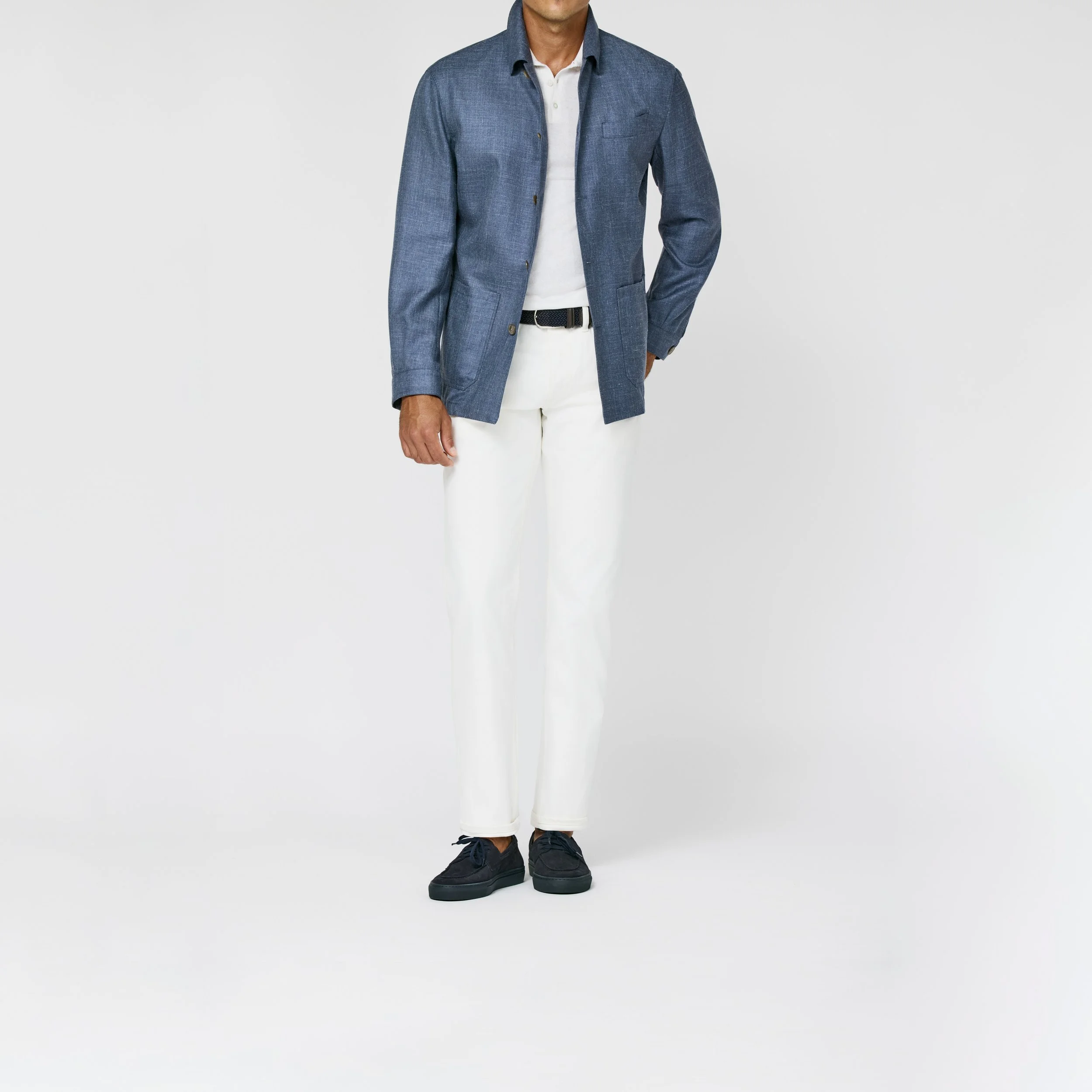 9197 Sport Coat - Neapolitan blue mélange wool-silk-linen twill