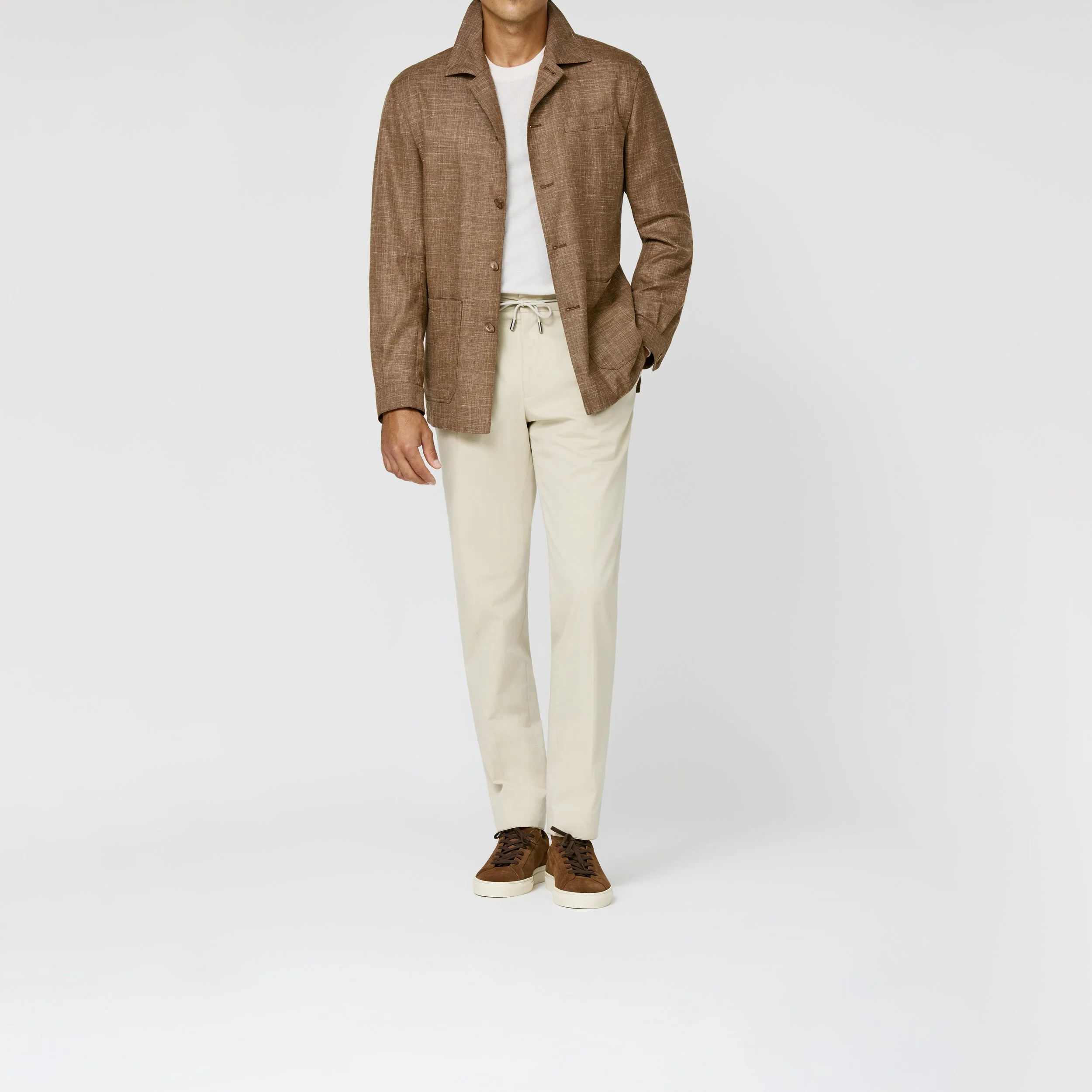 9206 Sport Coat - (LP - JY) camel mélange stretch wool-silk-linen basketweave