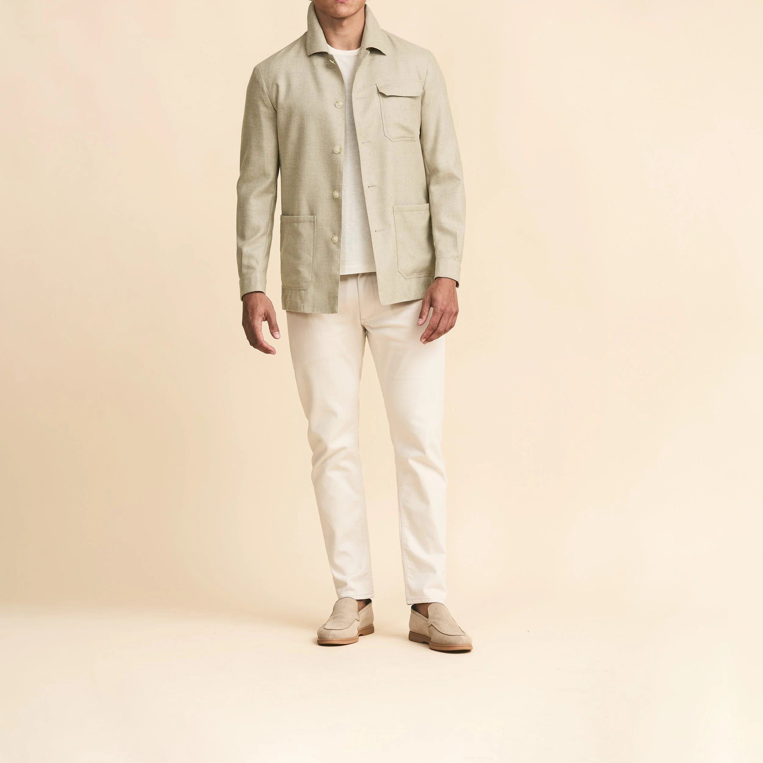 9098 Sport Coat - Sand Silk-Wool Basketweave