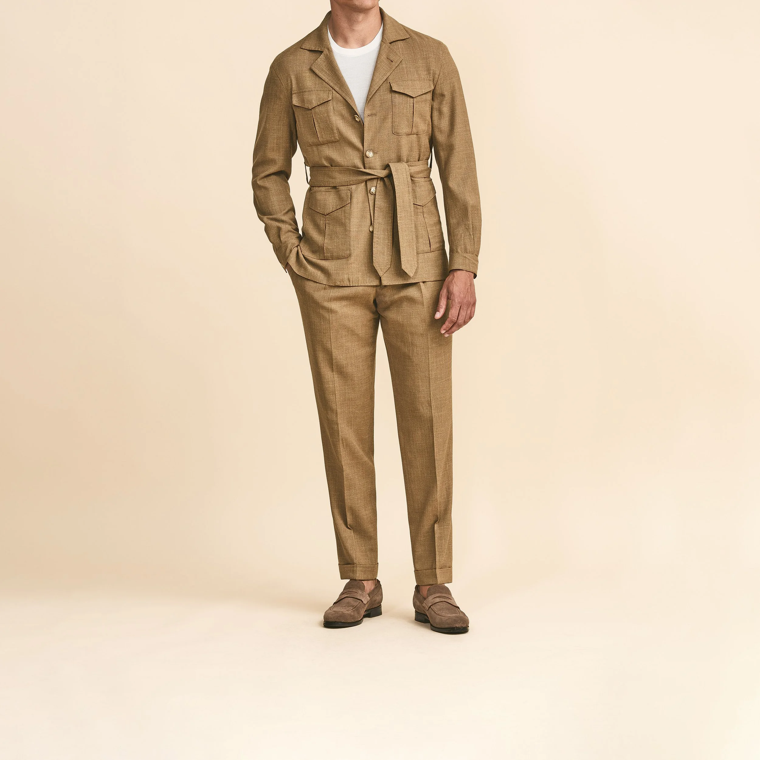 5980 Suit - Caramel Wool-Silk-Linen Tropical