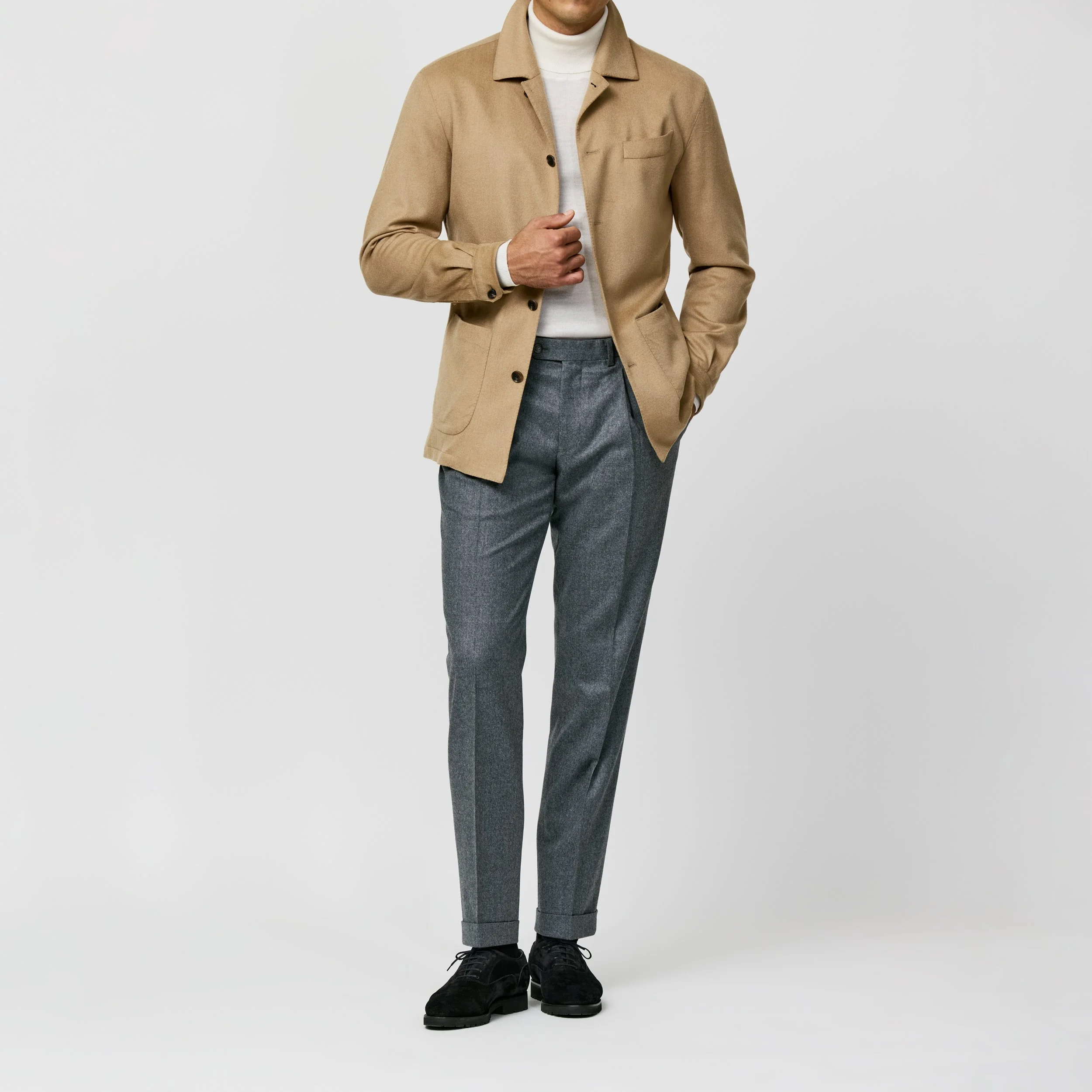 9155 Sport Coat -Soft Caramel Brushed Camel Plain Weave