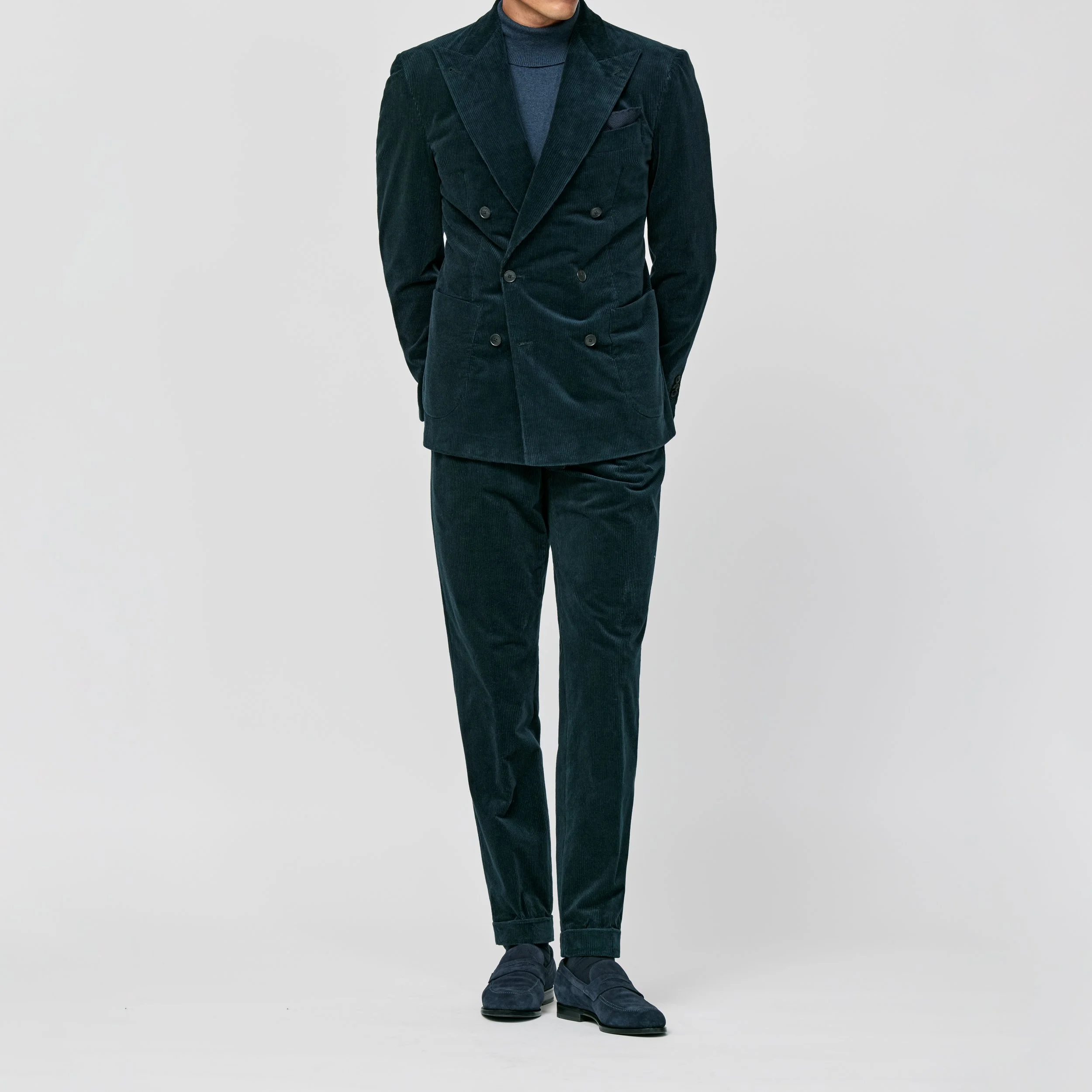 6038 Suit - D.Petrol Stretch Cotton Corduroy