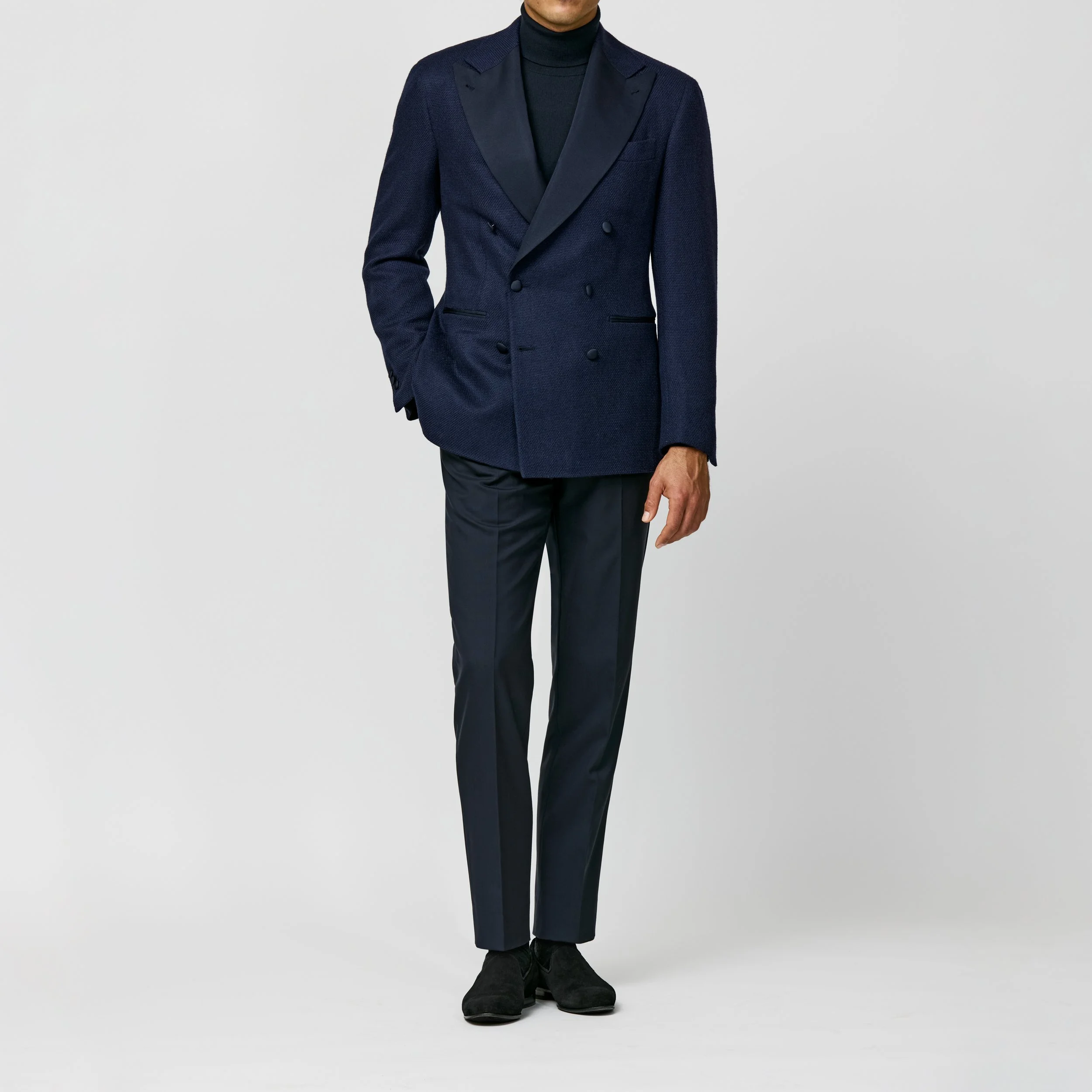 9170 Sport Coat - Midnight Blue Alpaca-Wool Blend Giro Inglese