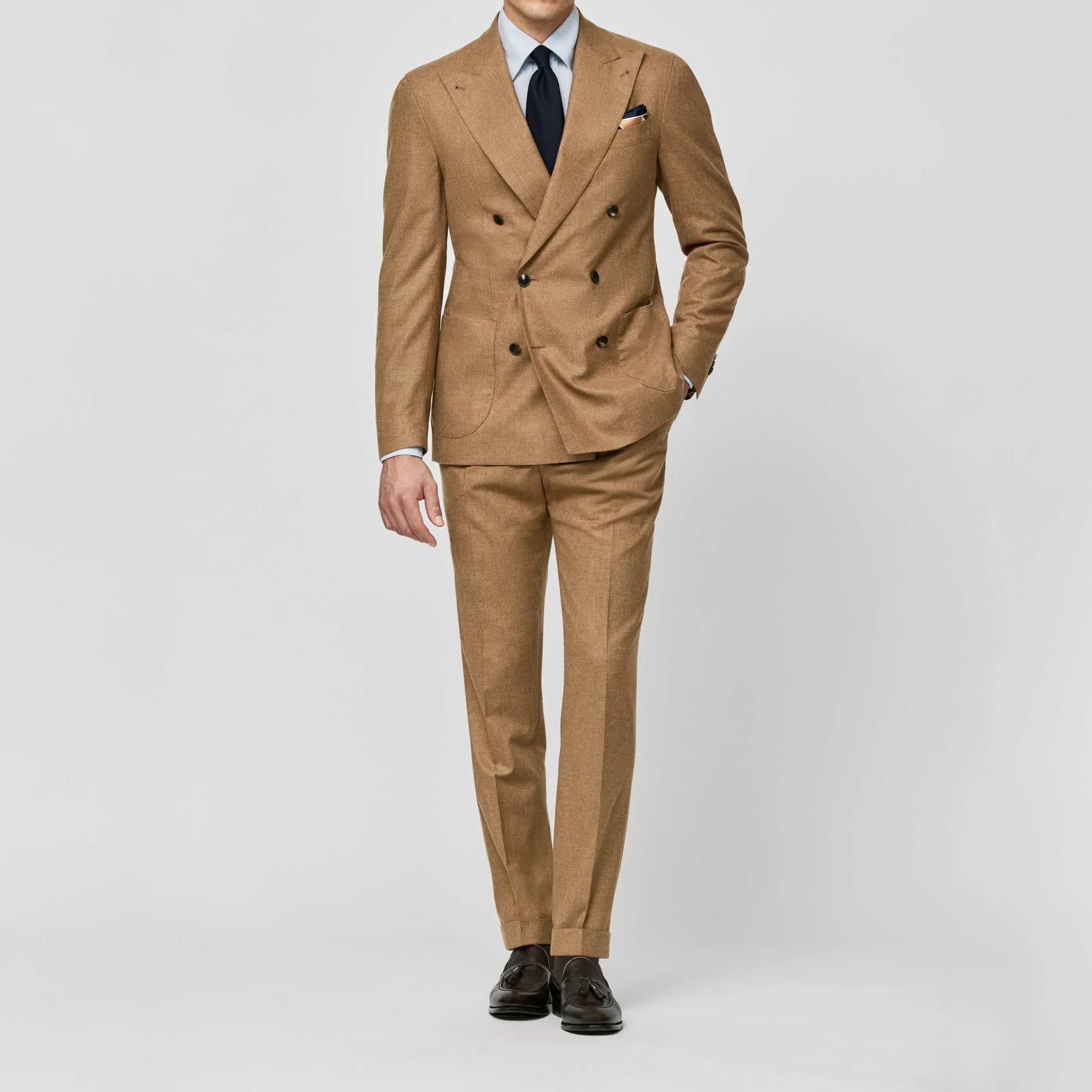 6031 Suit - Camel Wool-Cashmere Plain Weave