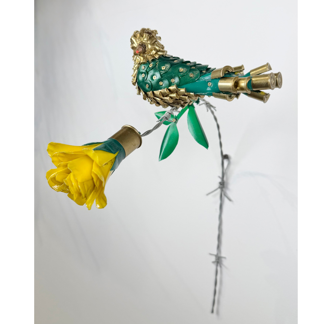 Federico Uribe, Green Bird on Yellow Flower, 2026_4.png