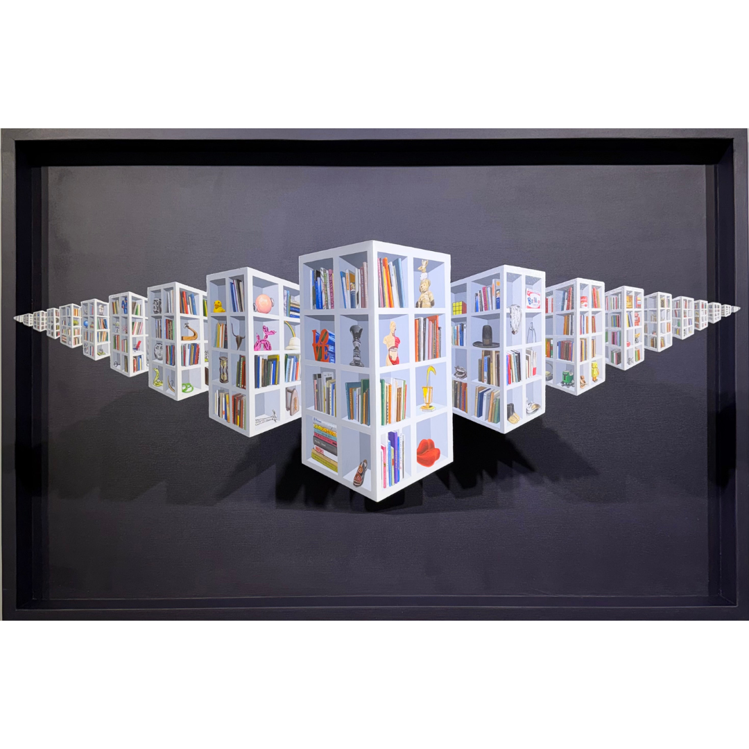 Patrick Hughes, Shelf Contained, 2026.png