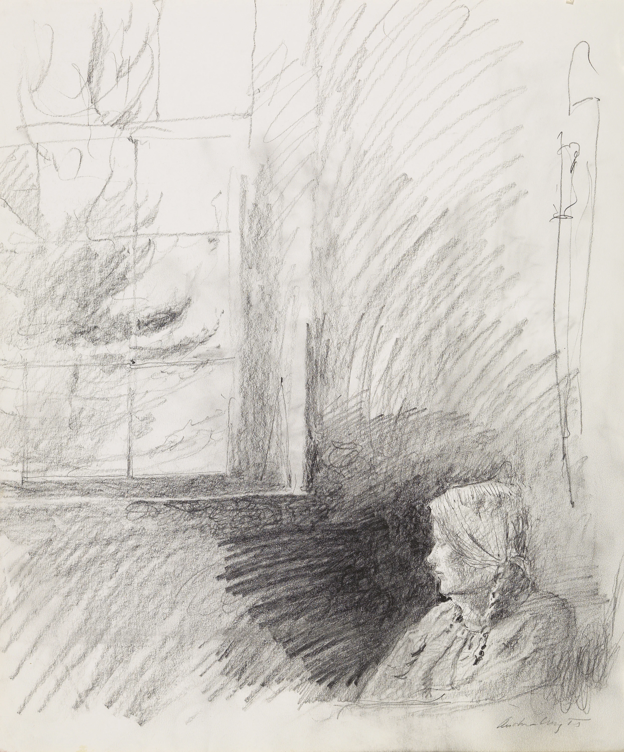 Housebound Study (Helga) , 1986 Pencil on paper 16.13 x 13.38 in
