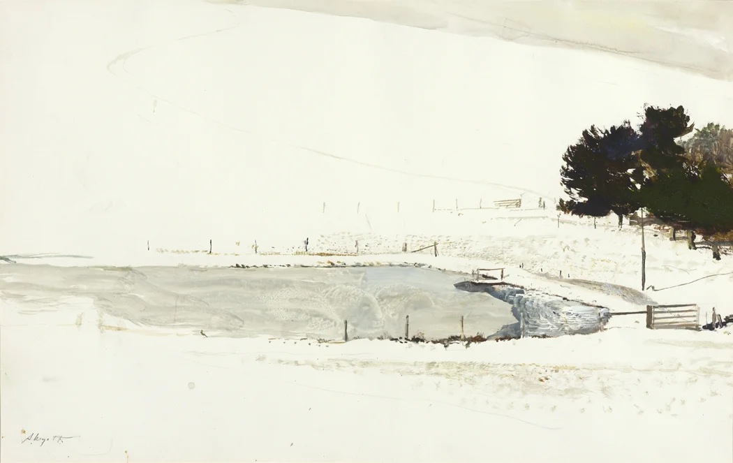 Winter , 1977 Watercolor on paper 13.5 x 21.38 inches