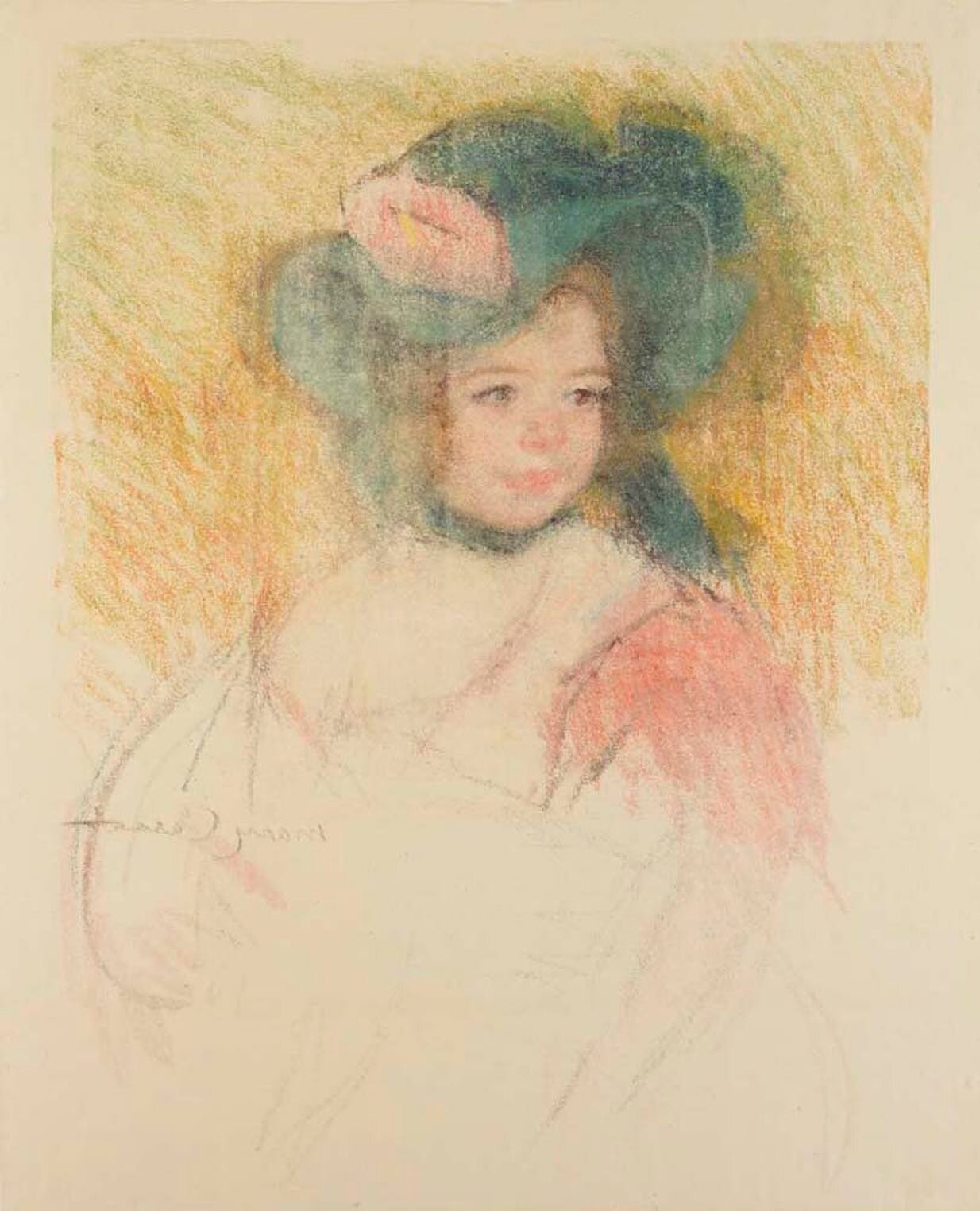 The Counterproofs of Mary Cassatt⁠⁠ 👧👒
⁠⁠
Mary Cassatt created her counterproofs by pressing a damp sheet of paper on the face of an existing pastel. The process transferred a mirror image of the original that looked more faded and softened&mdash;m
