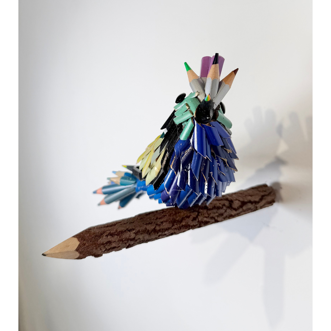Federico Uribe, Blue and Yellow Pencil Bird 4.png