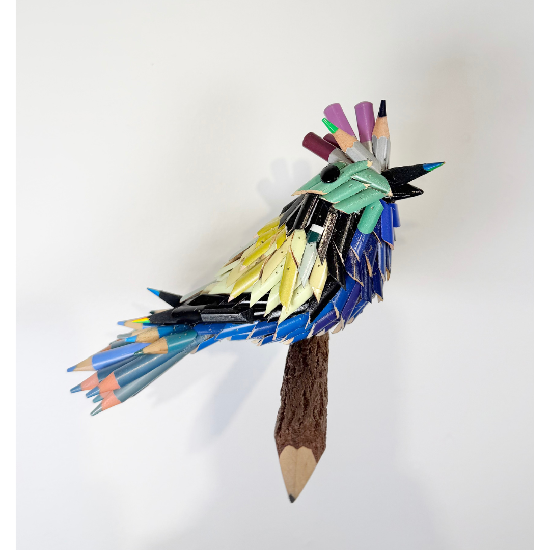 Federico Uribe, Blue and Yellow Pencil Bird 5.png