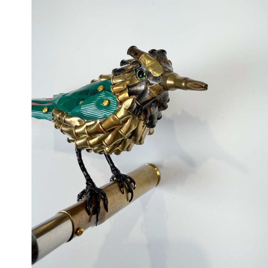 Federico Uribe, Green and Red Bullet Bird 2.png