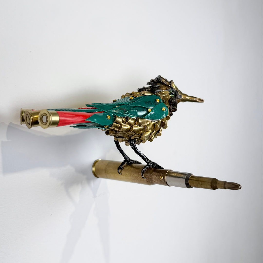 Federico Uribe, Green and Red Bullet Bird 3.png