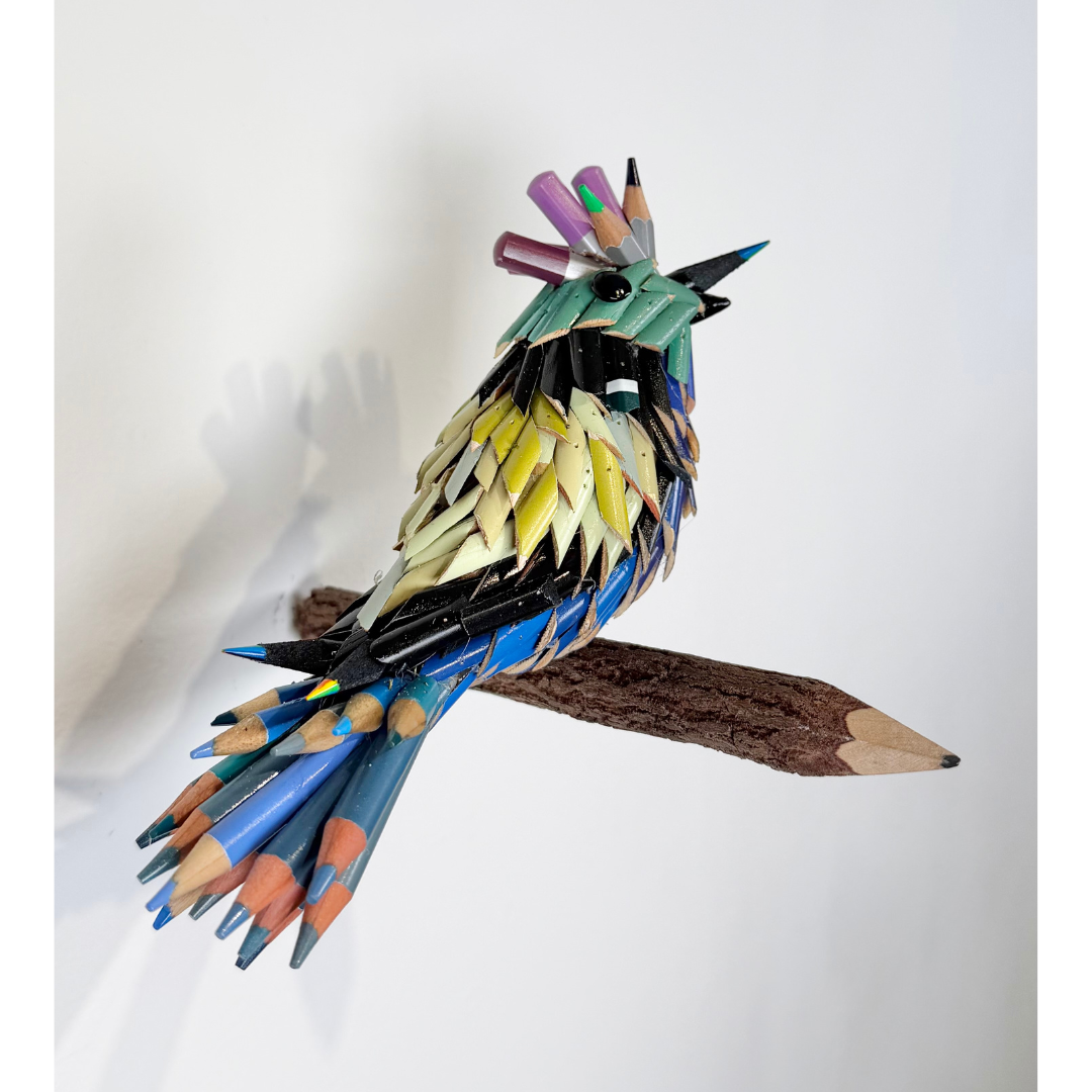 Federico Uribe, Blue and Yellow Pencil Bird 3.png
