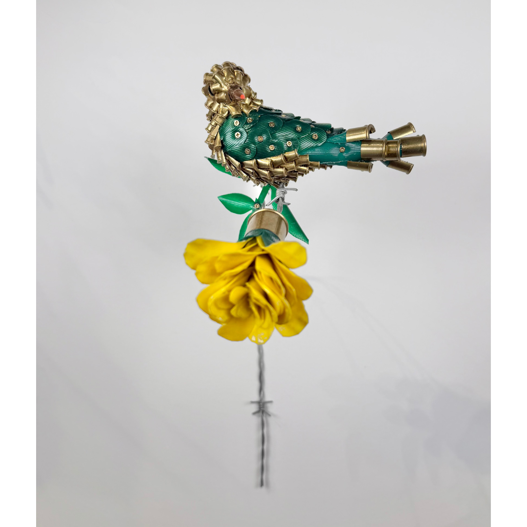 Federico Uribe, Green Bird on Yellow Flower, 2026_3.png
