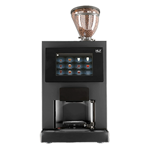 HLF 3700 espresso machine with touchscreen drink options.