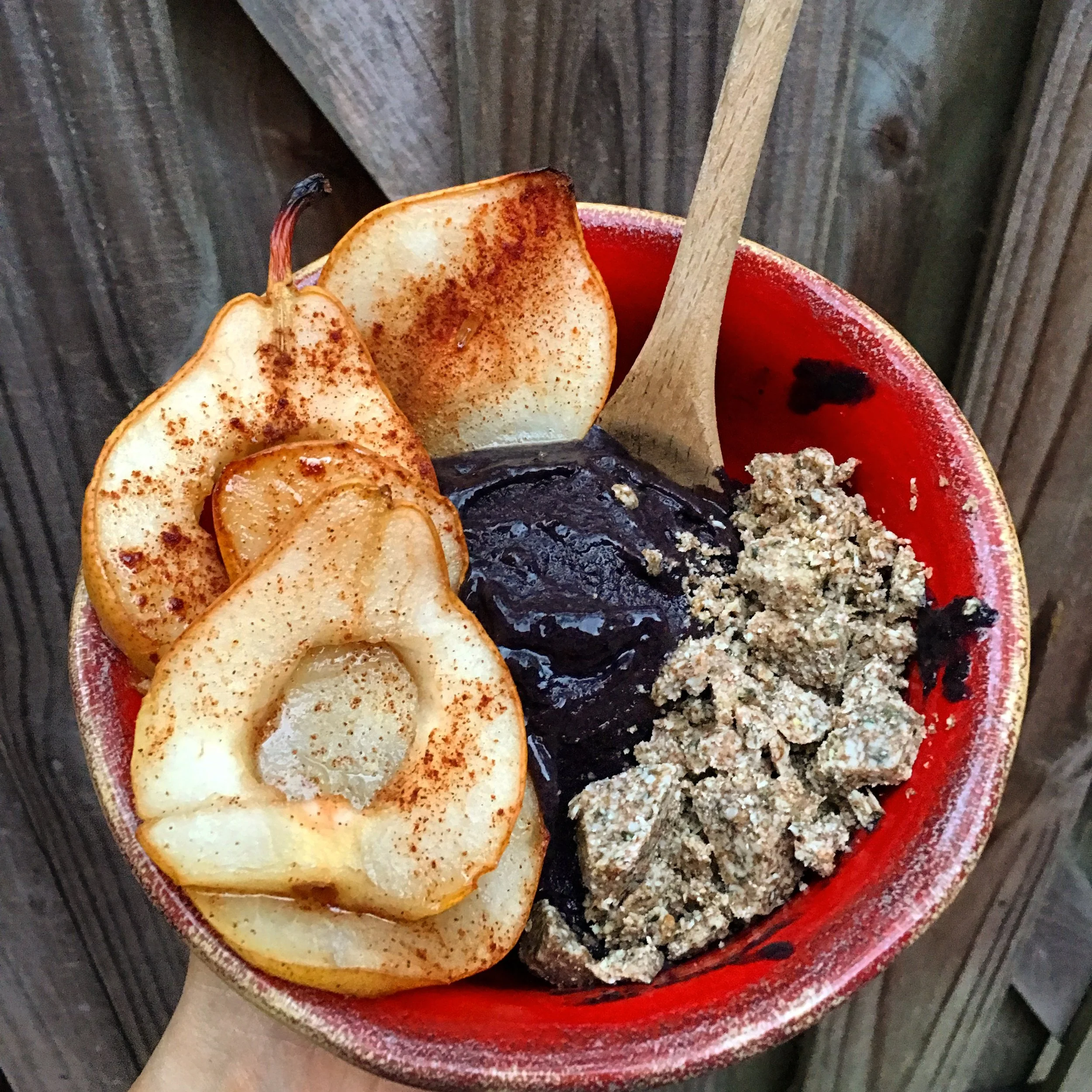 roasted pears + healing nice cream