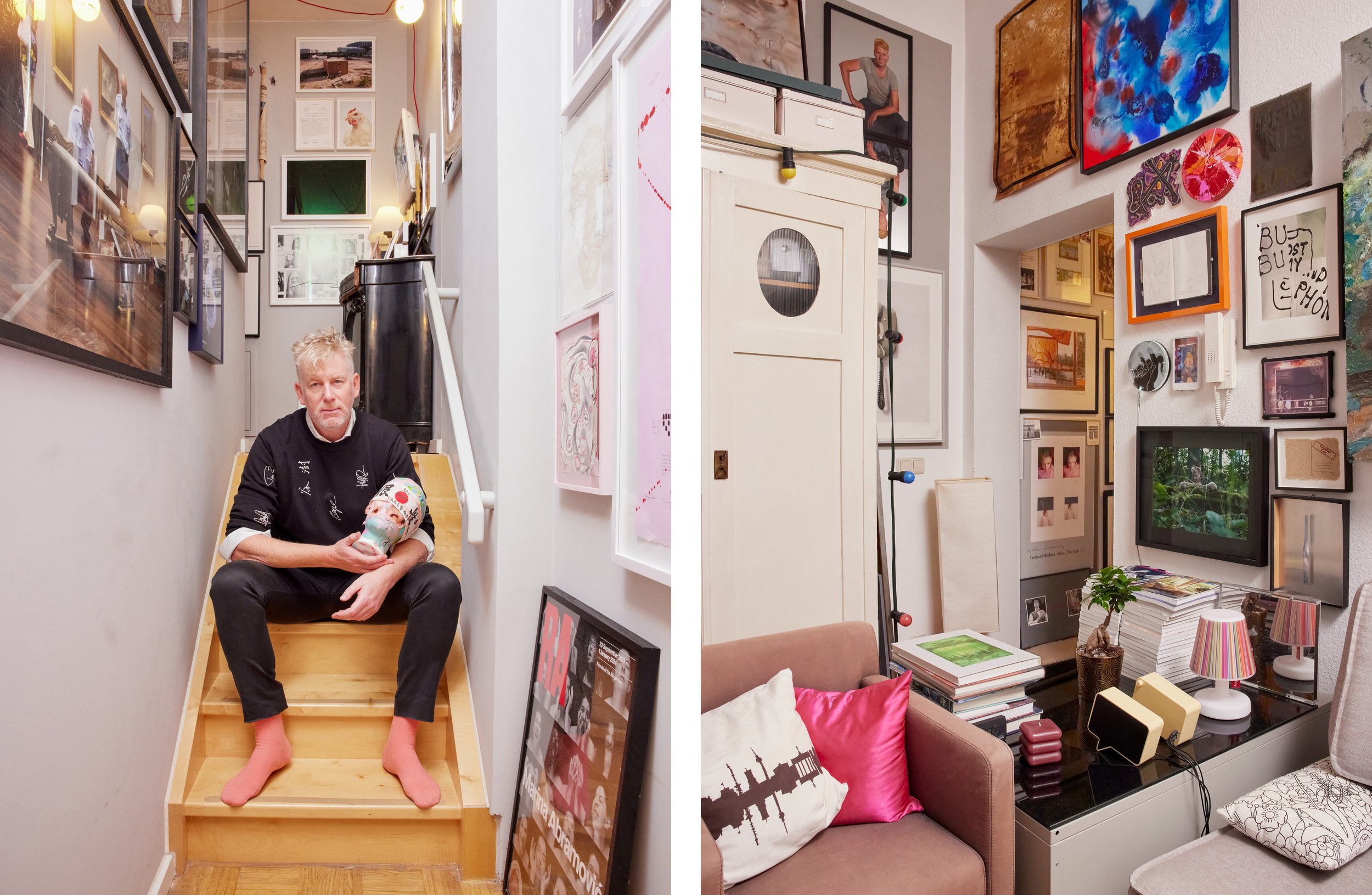 Berlin art collector Gregor C. Blach photographed with his private art collection