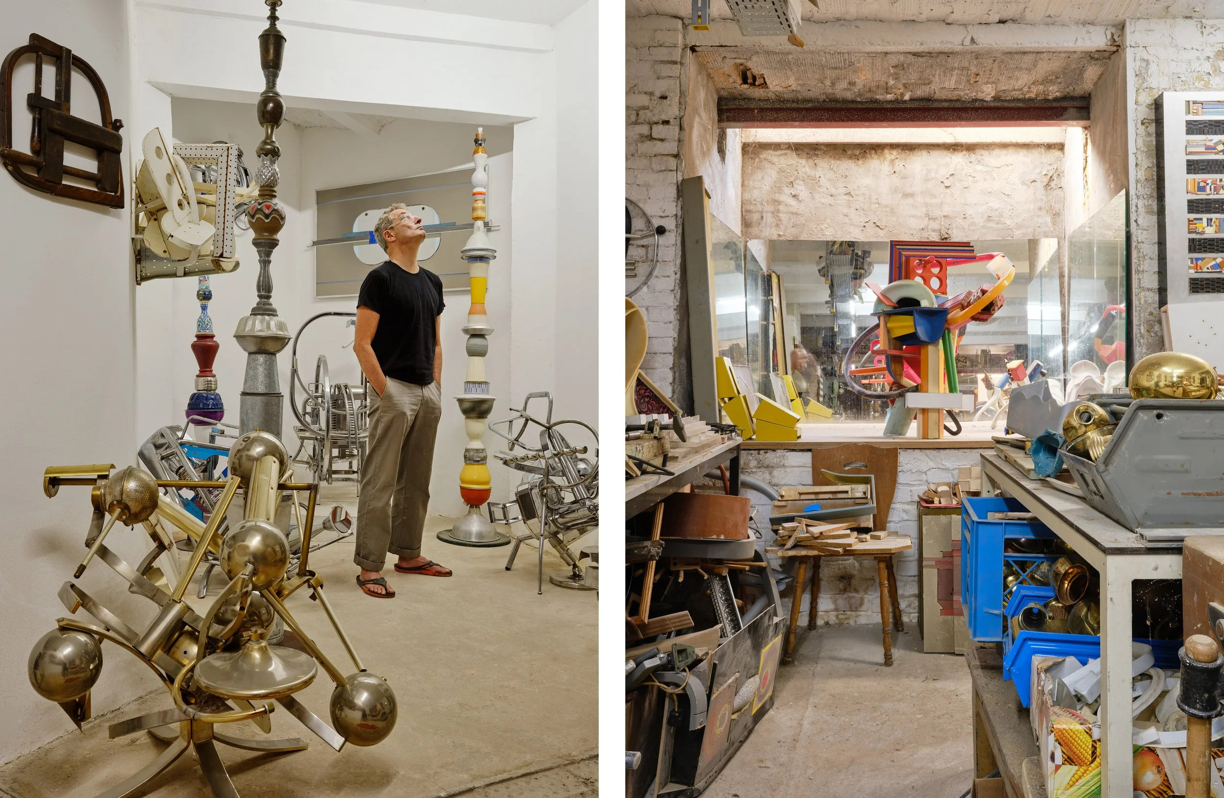 Portrait photography of artist Karsten Konrad in his studio in Berlin by Christoph Musiol